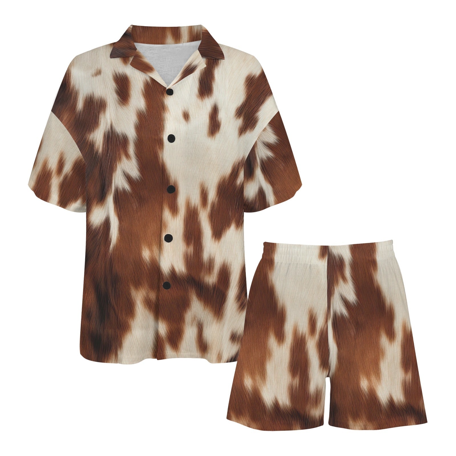 Baha Ranch Cow Print Women's Pajama Set Made in America Baha Ranch Western Wear