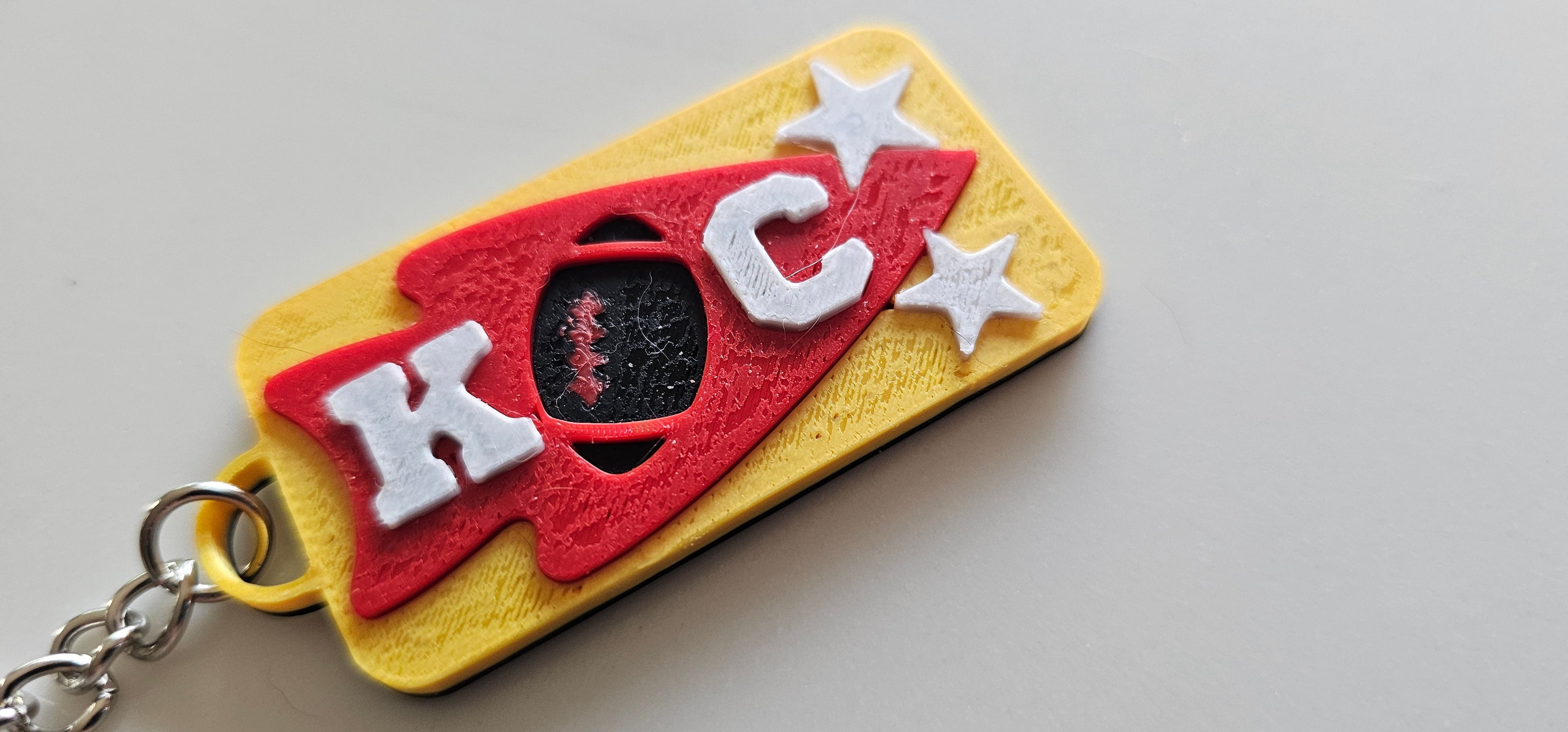 Set of 3 3D Print Chiefs Arrowhead Kc Kansas City Football Keychains Made in America Baha Ranch Western Wear