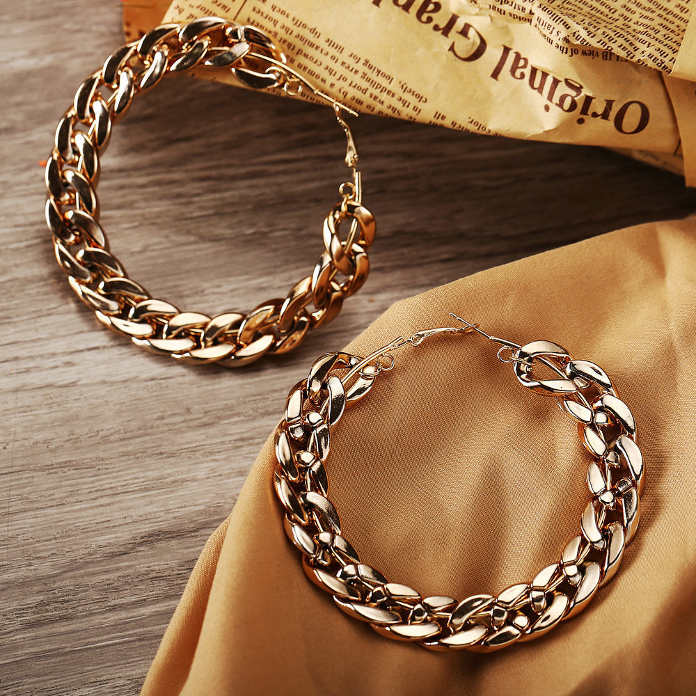Gold alloy earrings