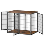 47'' Dog Crate Dog Cage Furniture with 3 Doors,for Large & Medium Dogs.Rustic Brown