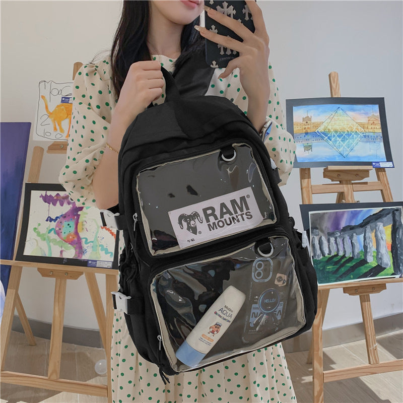 Large Capacity Transparent Shoulder Pain Bag For Girls