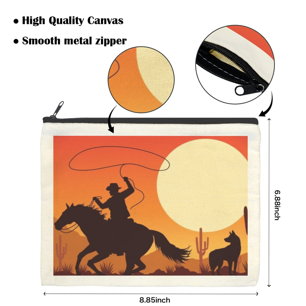 Cowboy Sunset Cosmetic Bag Pack of 5 Made in America Baha Ranch Western Wear