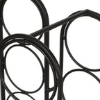 Modern Industrial Tabletop Wine Rack with Cactus Design in Black Metal for 13 Bottles