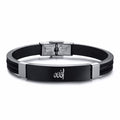 Stainless steel curved brand bracelet