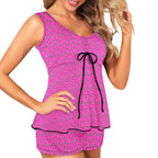 Baha Ranch Hot PInk Lightning Bolt Tankini Boy Shorts Swim Set Baha Ranch Western Wear