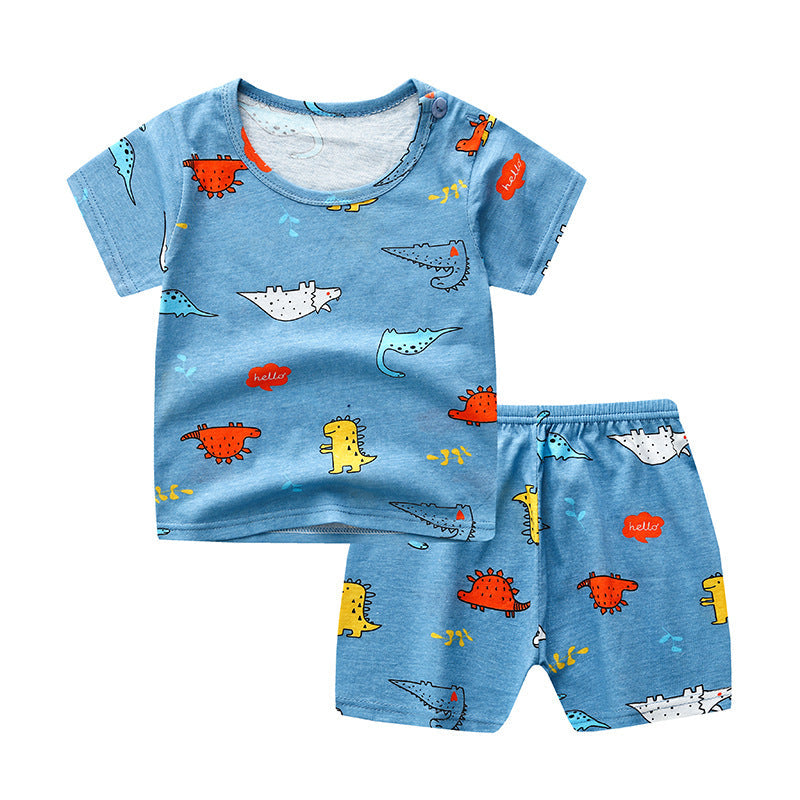 New Children's Short Sleeved Suit Baby  Cotton Short Sleeved