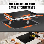 Built-in Electric Cooktop Radiant Ceramic Cooktop 4 Burners 30.3x20.5 inch