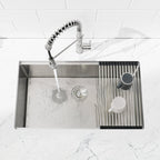 Stainless Steel Kitchen Sink, 30″x19″ Single Bowl, Undermount Handmade Sink in Brushed, with Cutting Board, Colander