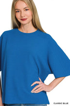 Zenana Double Knit Short Sleeve Top