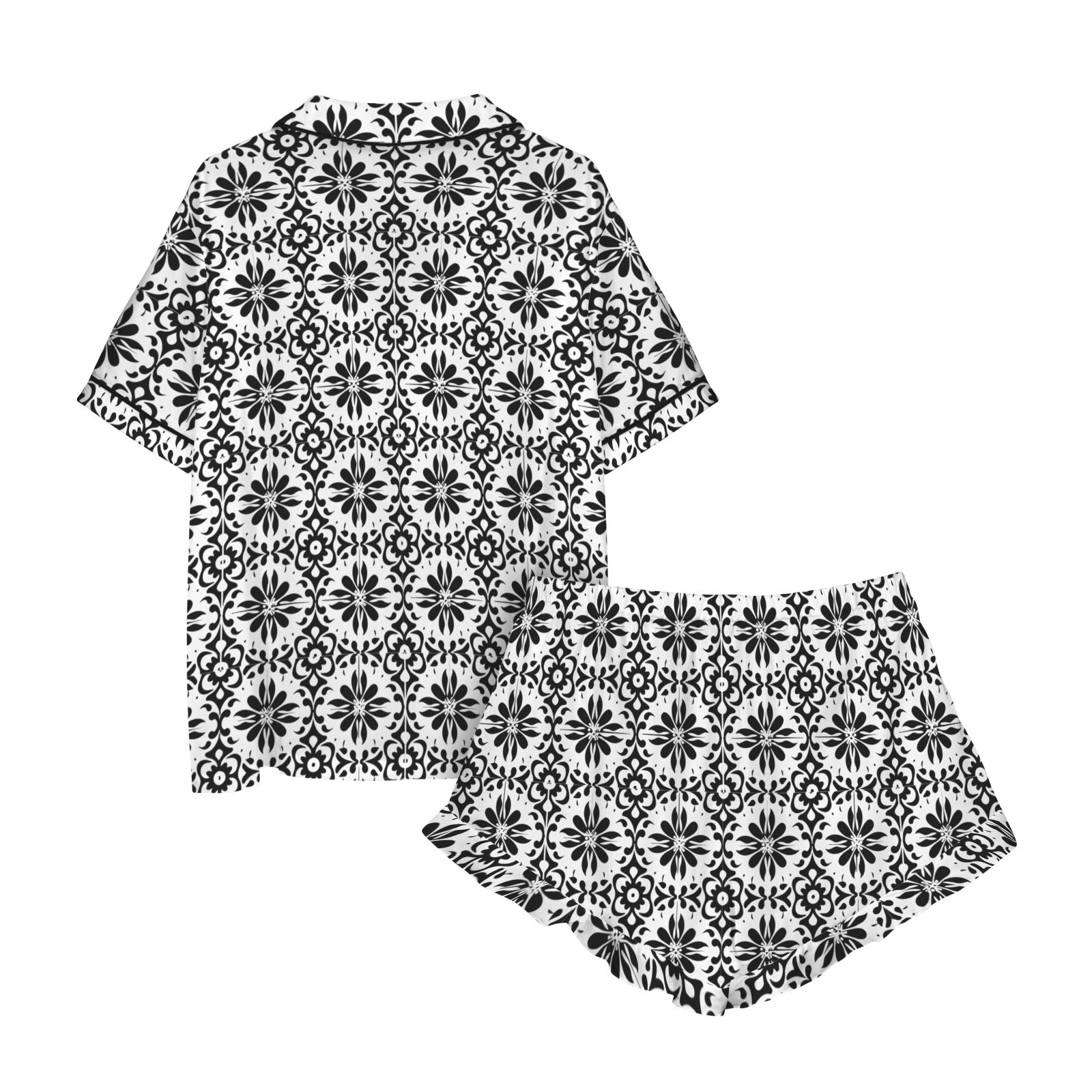 Baha Ranch Talavera Tile Mexican Print Southwest Satin Pajamas Baha Ranch Western Wear