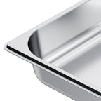 4 Pack Stainless Steam Hotel Pan, 1/2 Size Table Steam Pan, 2.5 Inch Deep Anti Jam Restaurant Supplies Reusable Rustproof Catering Storage for Home, Party, Restaurant, Hotel, Buffet