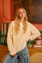 BiBi Checker Board Drop Shoulder Sweater