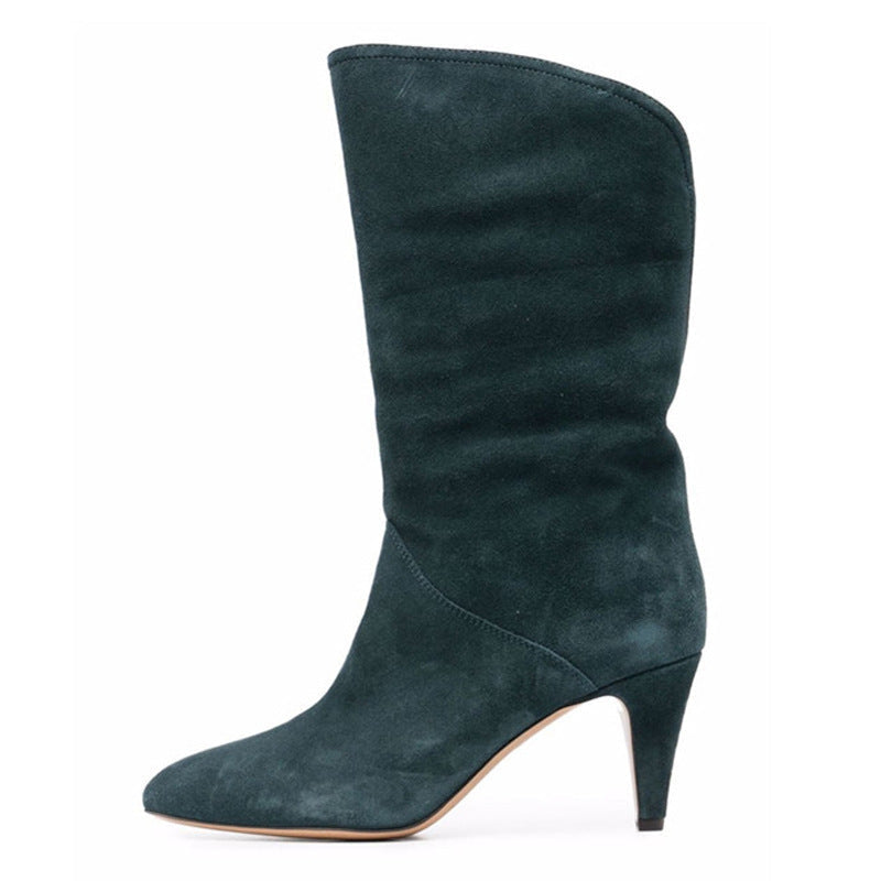 Western Boots With Pointed Toe And Tapered Heel