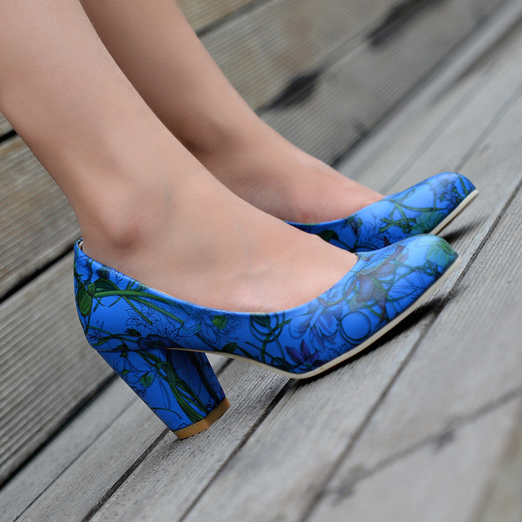 Shallow round head single shoes thick