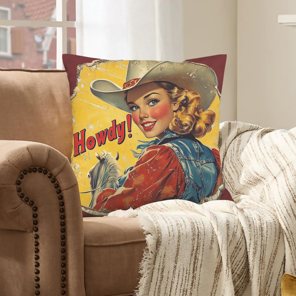 Baha Ranch Howdy Velvety Soft Pillow Case Made in America Baha Ranch Western Wear