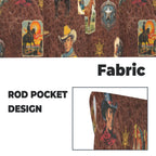 Vintage Cowboy Collage Western Curtains 28" x 40" Made in America Baha Ranch Western Wear