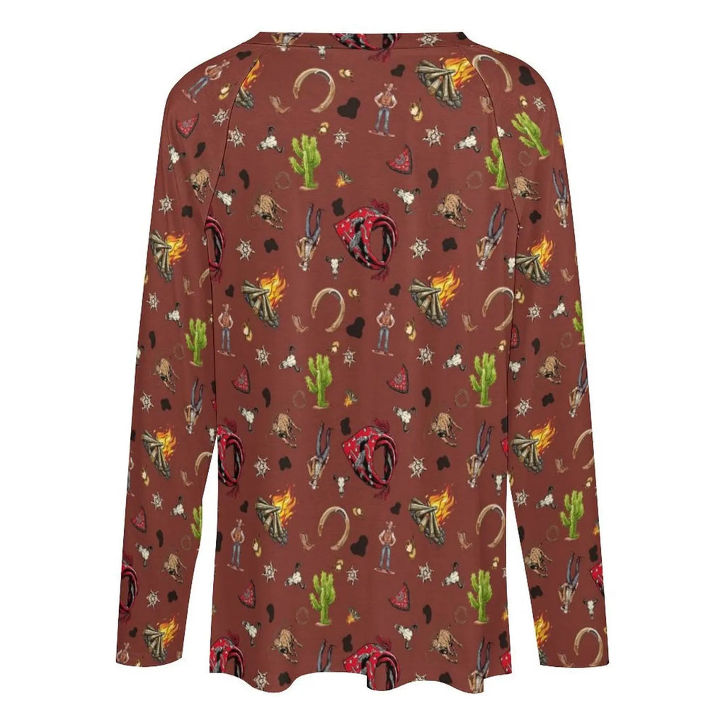 Baha Ranch Western Print Long Sleeve Top Baha Ranch Western Wear