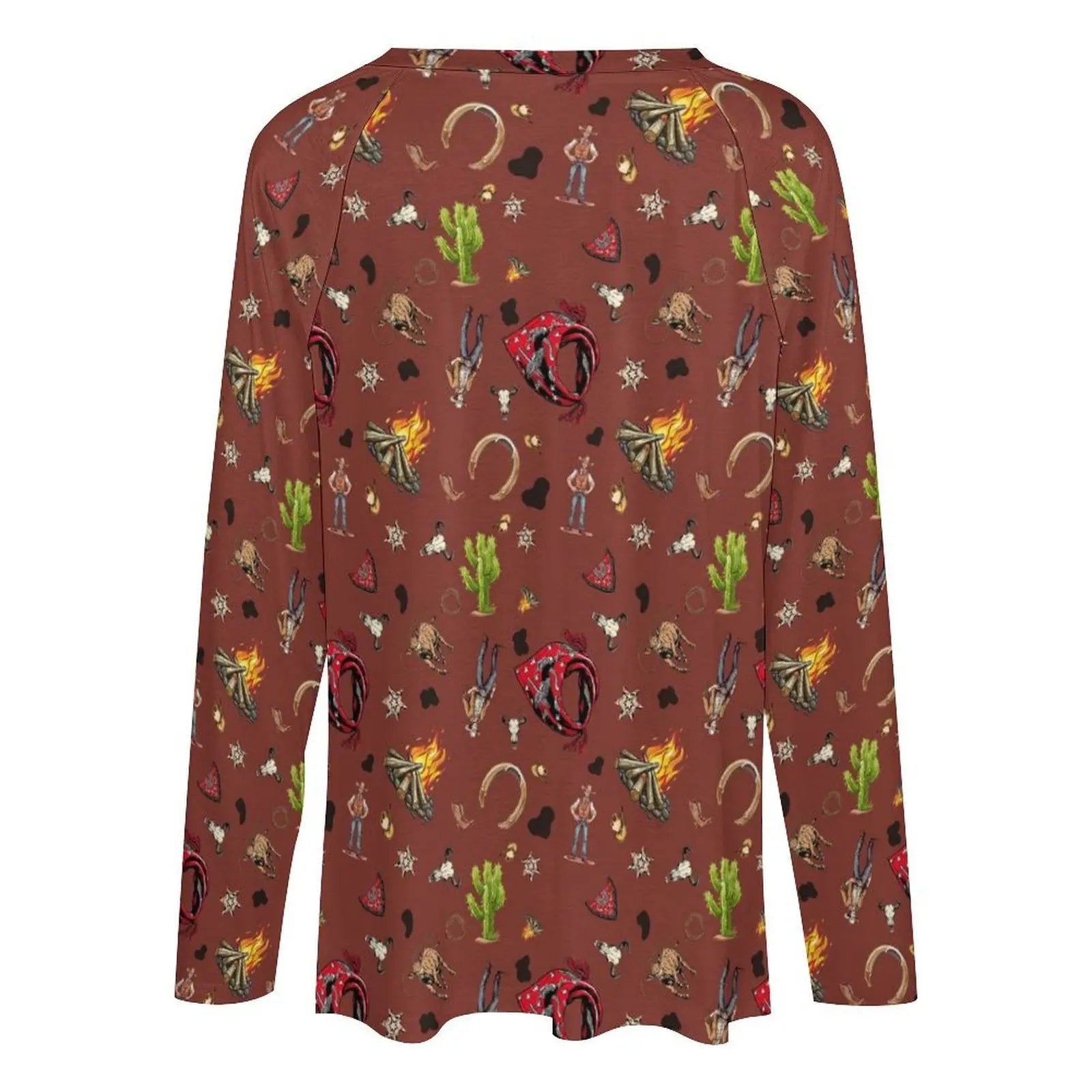 Baha Ranch Western Print Long Sleeve Top Baha Ranch Western Wear