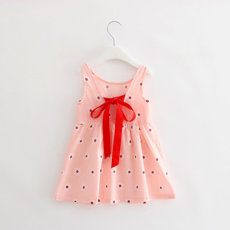 Girls Cotton Sleeveless Cartoon Animal Vest Dress