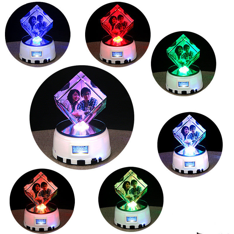 Customized Bluetooth Music Box with Crystal Ball and Photo - Perfect for Tanabata and Valentine's Day Gifts