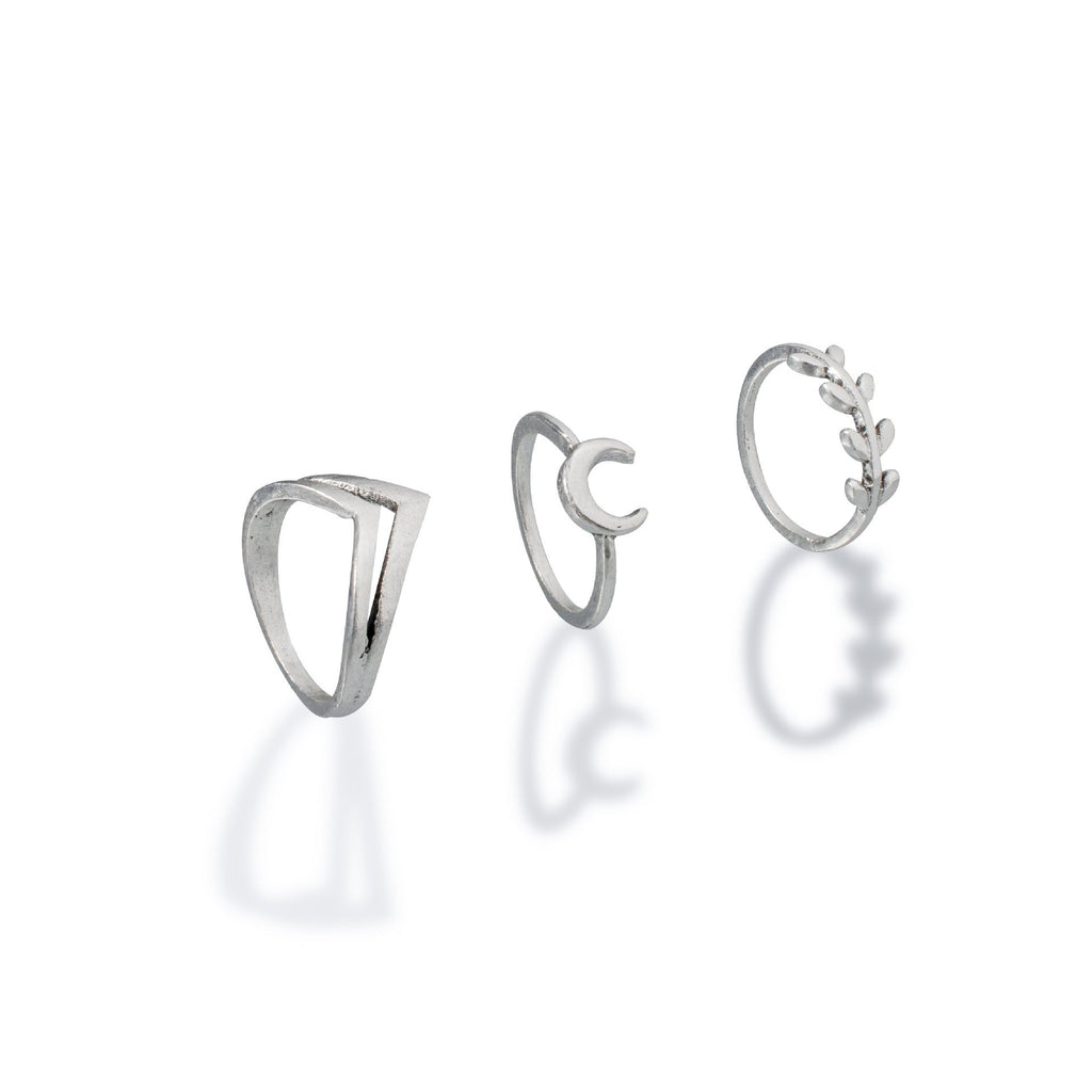 Personalized Moon Cross Simple Ring