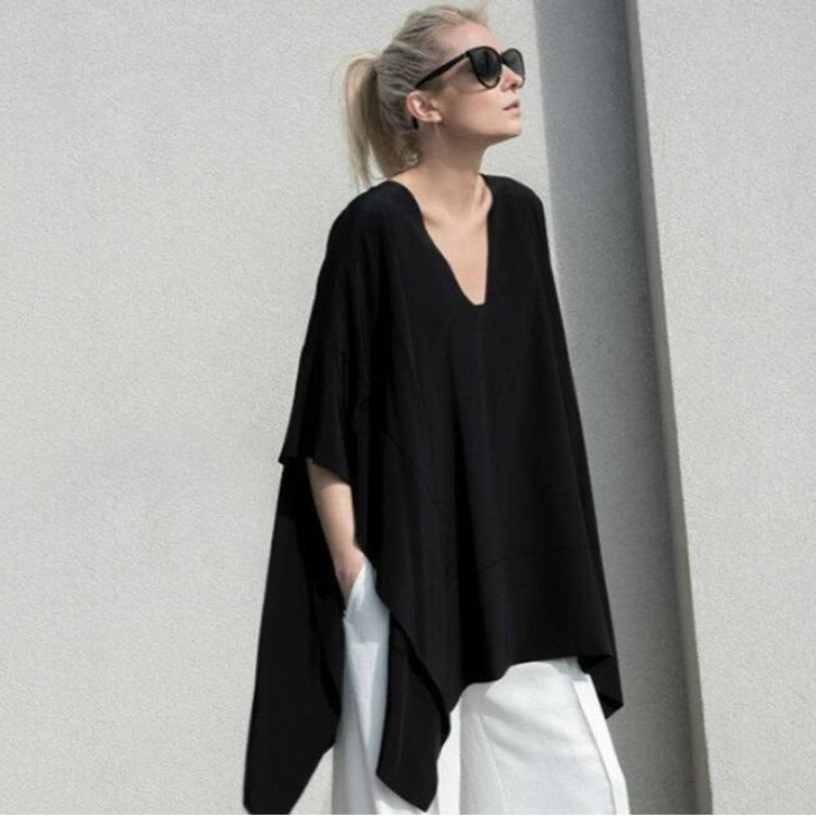 Loose Plus Size Women's Bat Sleeve Top
