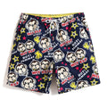 Loose Quick-Drying Printed Straight Striped Blue Summer Beach Casual Shorts