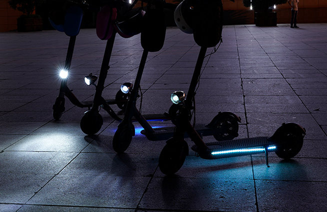 LED Strip Flashlight RGB Bar Lamp Electric Scooter Skateboard Night Safety Light Scooter Decorative Lamp