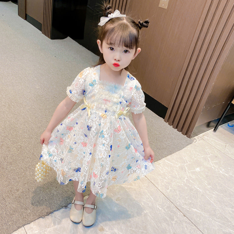 Girls Summer Lace Princess Dress Long Skirt