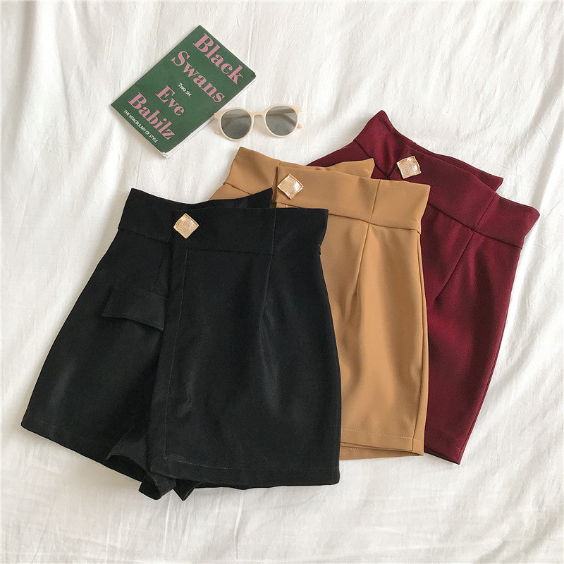 S-XL Skirt Shorts Plus Size High Waist Irregular Wide Skirt