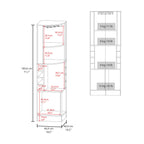 Cairo Corner Bar Cabinet with Double Door Cabinet, Glass Rack, Eight Built-in Wine Rack, Dark Walnut