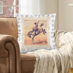 Baha Ranch Stamped Rodeo Cowboy Velvety Soft Pillow Case Made in America Baha Ranch Western Wear