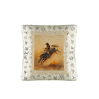 Baha Ranch Vintage Rodeo Stamp Throw Pillow Made in America Baha Ranch Western Wear