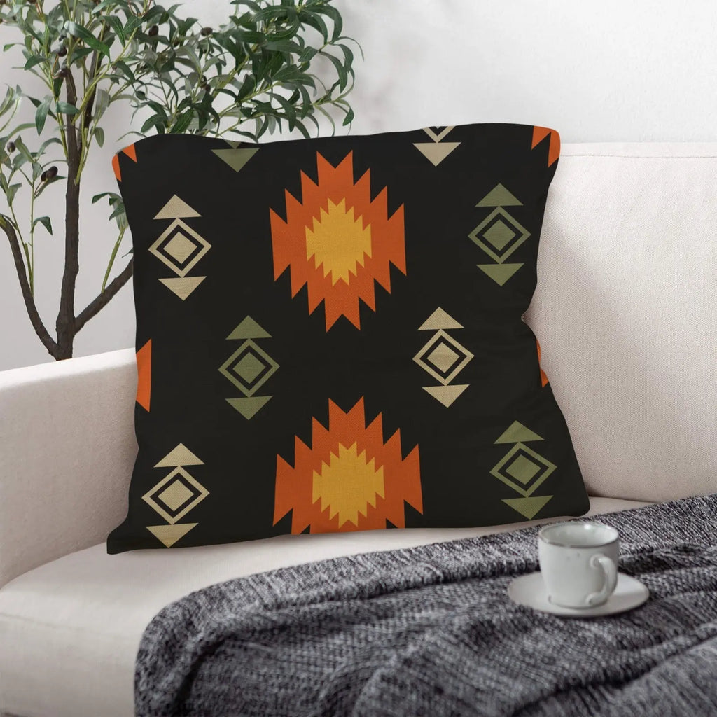 Black Aztec Pillow Case Made in America Baha Ranch Western Wear