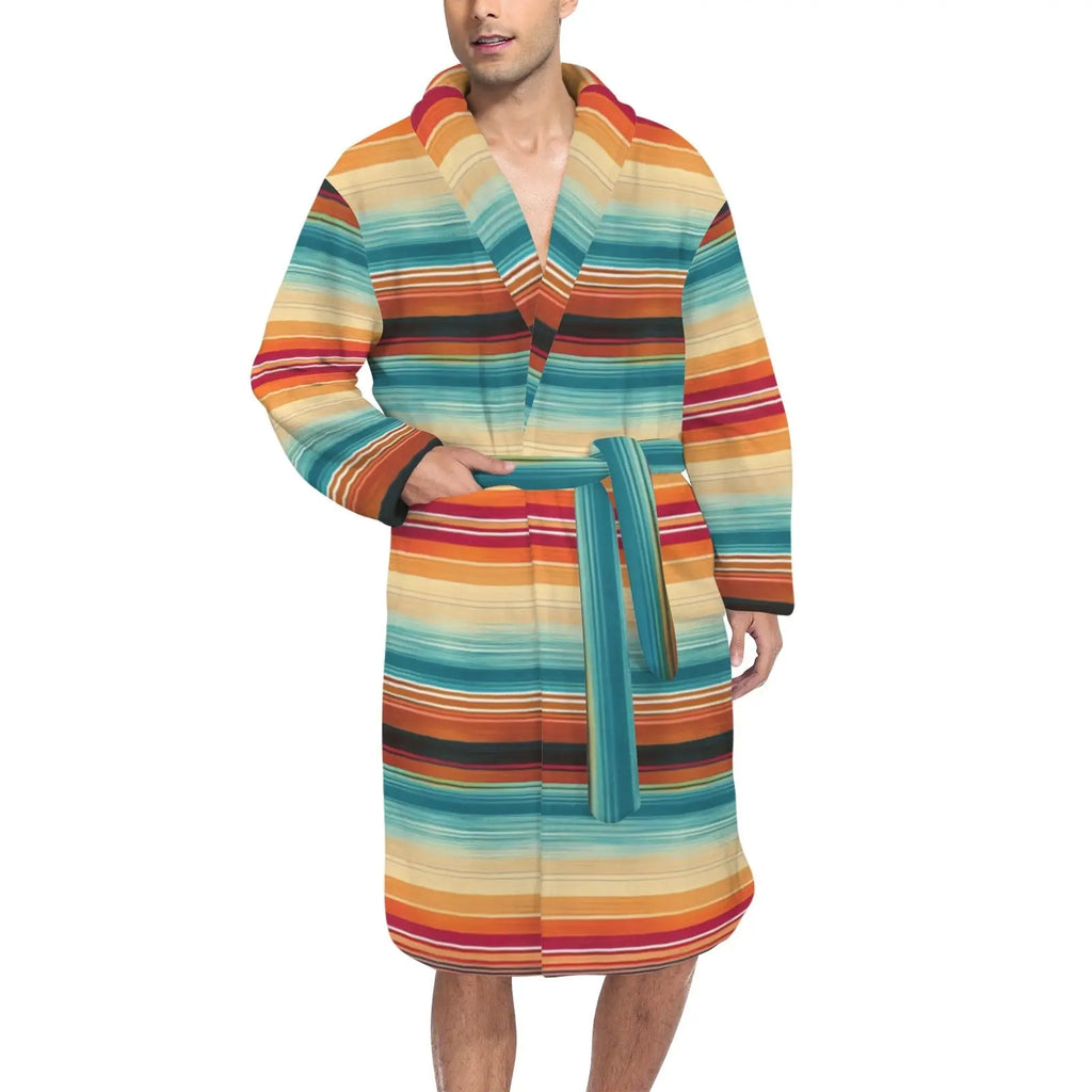 Baha Ranch Southwestern Serape Men's Bath Robe Baha Ranch Western Wear