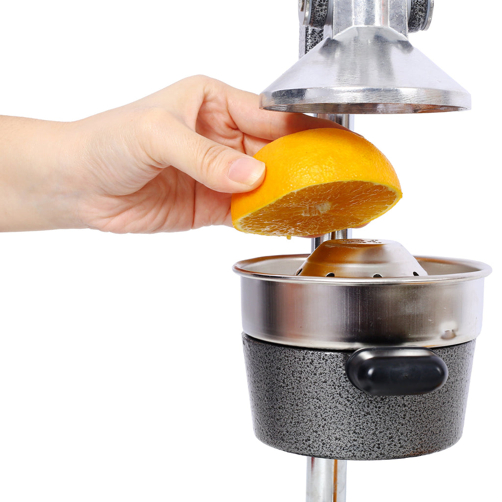 Cast Iron Citrus Juicer , Extra-Large Commercial Grade Manual Hand Press , Heavy Duty Countertop Squeezer for Fresh Orange Juice ,grey color