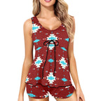 Baha Ranch Burgandy Aztec Tankini & Boy Shorts Swim Set Baha Ranch Western Wear