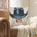 Baha Ranch Cowgirl Blonde Velvety Soft Throw Pillow Case Made in America Baha Ranch Western Wear