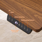 Electric Standing Desk, Adjustable Height Stand up Desk, 24x48 Inches Sit Stand Home Office Desk,Black Frame/Mahogany Top