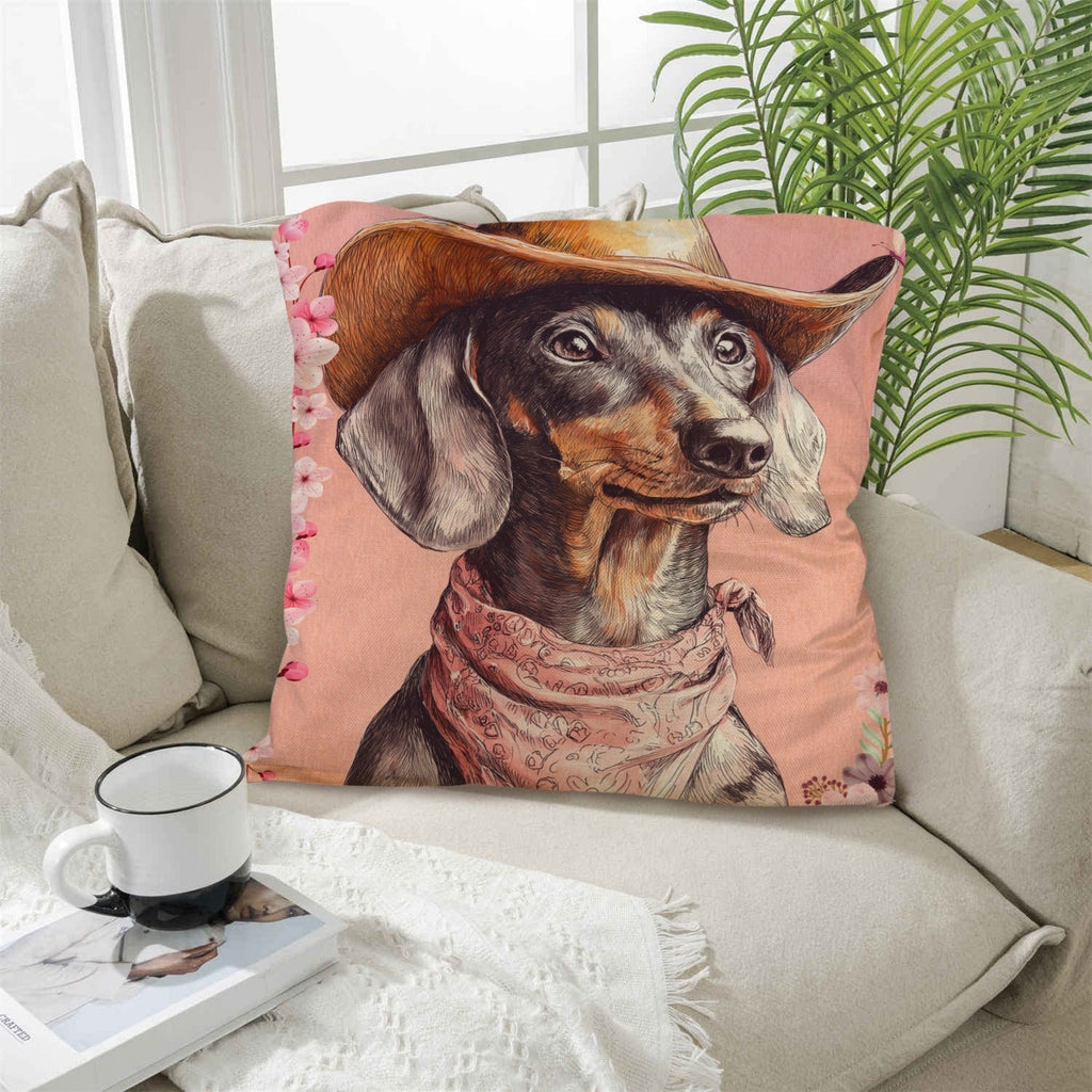 Danilo Painted Dachshund Pillow Case  Made in America Baha Ranch Western Wear