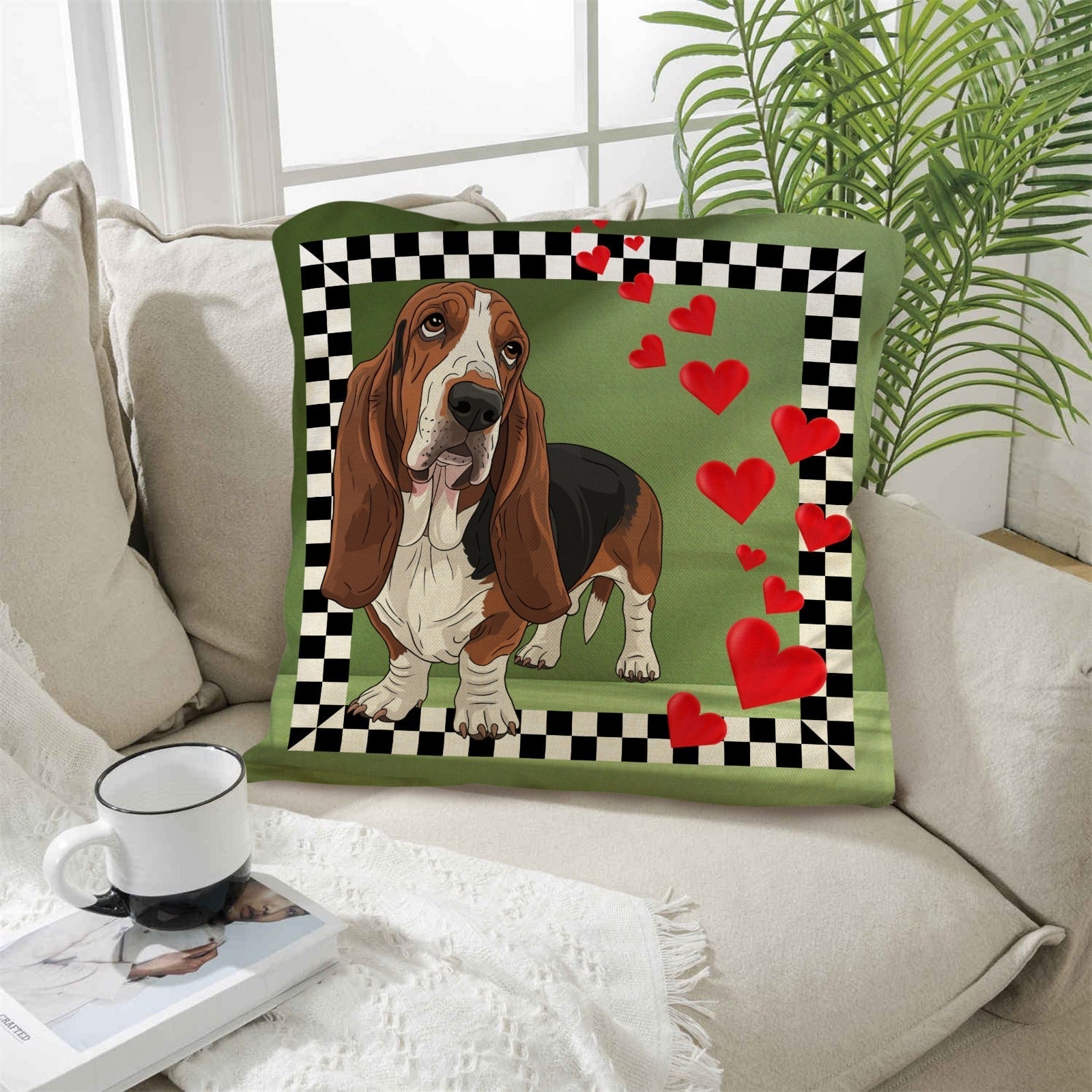 Basset Hound Throw Pillow Case Made in America Baha Ranch Western Wear