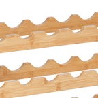 36 Bottle Stackable Modular Wine Rack Bamboo Wood Display Shelf 4-Tier