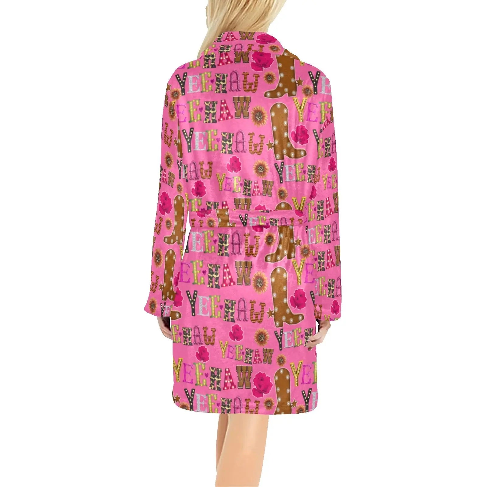 Pink Yeehaw Women's Western Bath Robe Baha Ranch Western Wear