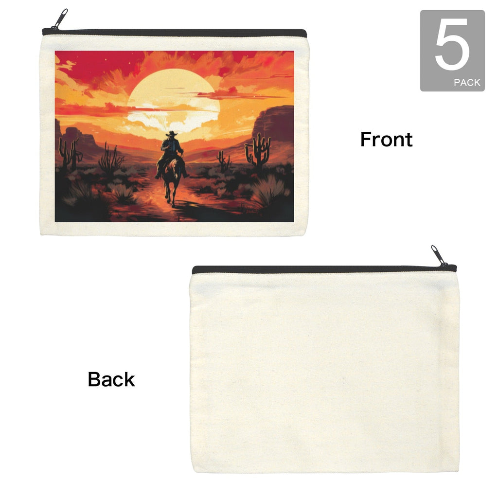 Baha Ranch Western Cowboy Sunset Cosmetic Bag Pack of 5 Made in America Baha Ranch Western Wear