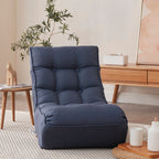 Single sofa reclining chair Japanese chair lazy sofa tatami balcony reclining chair leisure sofa adjustable chair,Navy