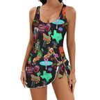Baha Ranch Vegas Neon Skirted Swimsuit Baha Ranch Western Wear