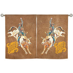 Rodeo Bullrider Window Curtains 28"x40" (2-Piece) Made in America Baha Ranch Western Wear