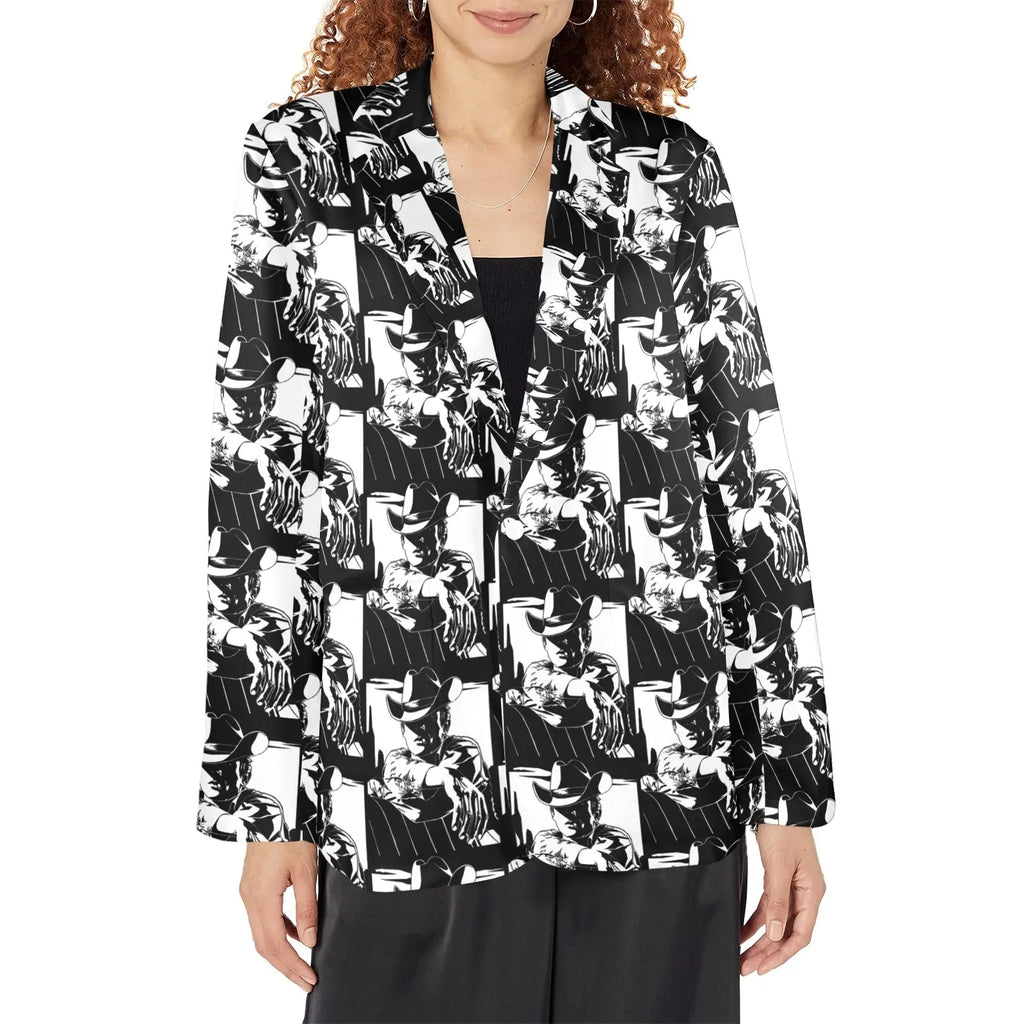 Baha Ranch Black White Cowboy Women's Western Blazer Baha Ranch Western Wear