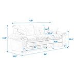 84' Chenille Sofa Small Sofa Loveseat Deep Seat Sofa Couch with 2 Throw Pillows & Memory Foam for Living Room Apartment Office Lounge-Black