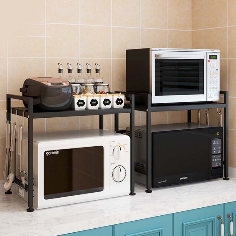 Multilayer Retractable Adjustable Microwave Shelving Kitchen Storage Rack